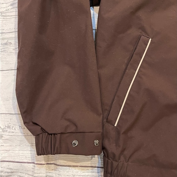 Eous Vintage Jacket Womens Small Brown Equestrian Horses Coat Hooded Full Zip - Picture 9 of 16